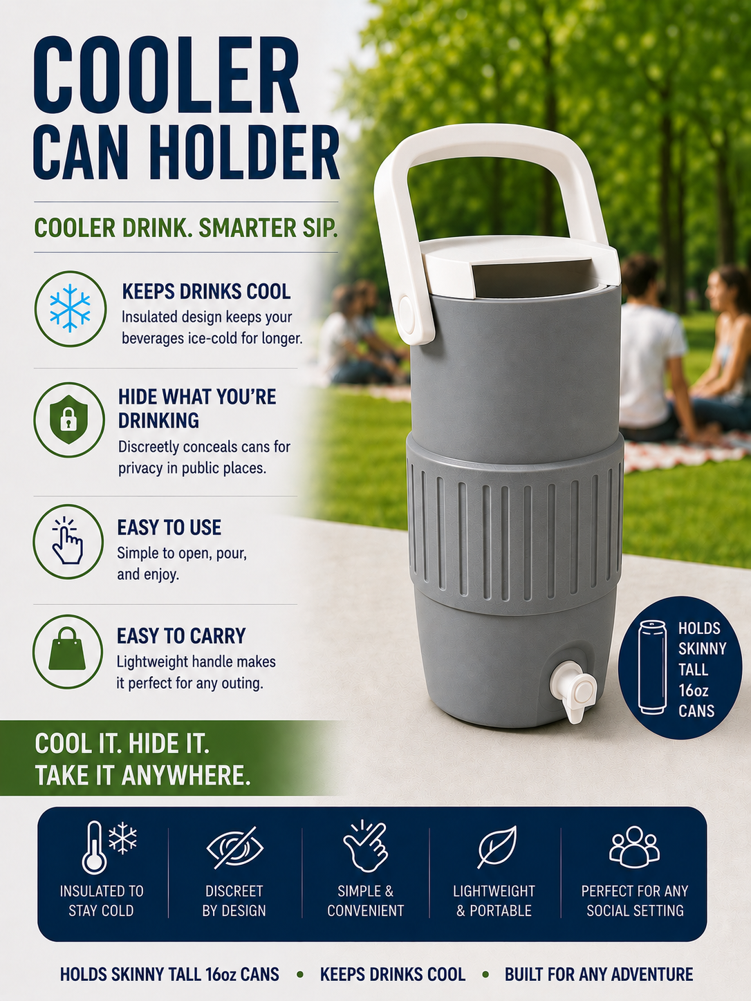Cooler Can Holder 16oz *Skinny Tall Cans only*