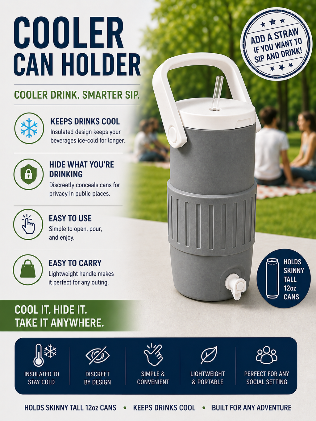 Cooler Can Holder 12oz *Skinny Tall Can*