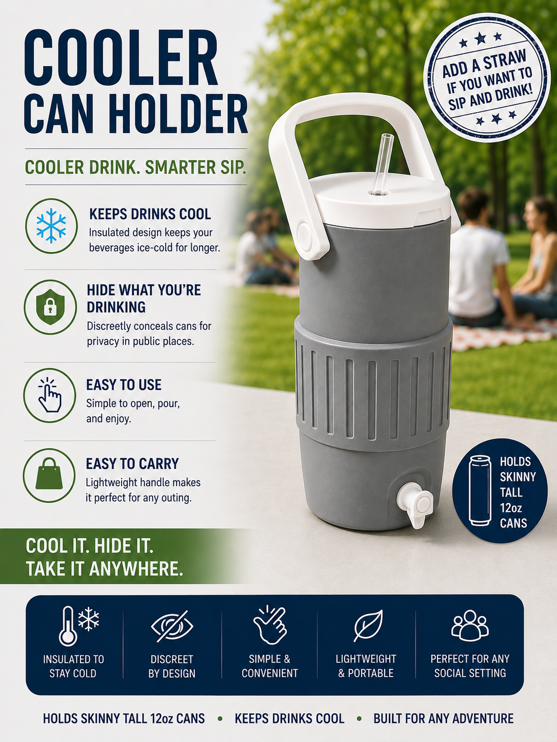Cooler Can Holder 12oz *Skinny Tall Can*